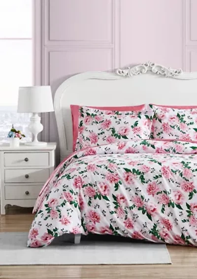 Blooming Roses Cotton Duvet Cover Set