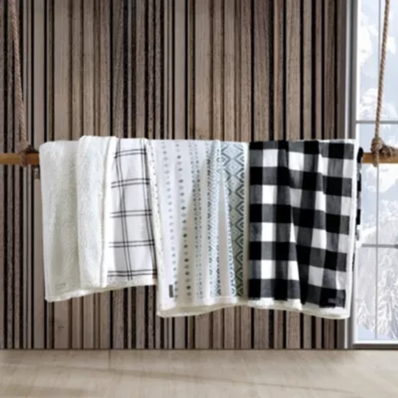 Cabin Plaid Plush Fleece Blanket