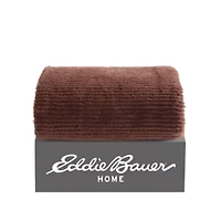 Ribbed Texture Stripe Solid Microfiber Throw Blanket
