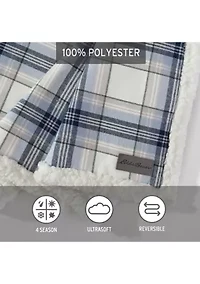 Edgewood Plaid 100% Cotton Flannel Reversible Throw Blanket