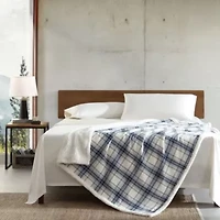 Edgewood Plaid 100% Cotton Flannel Reversible Throw Blanket