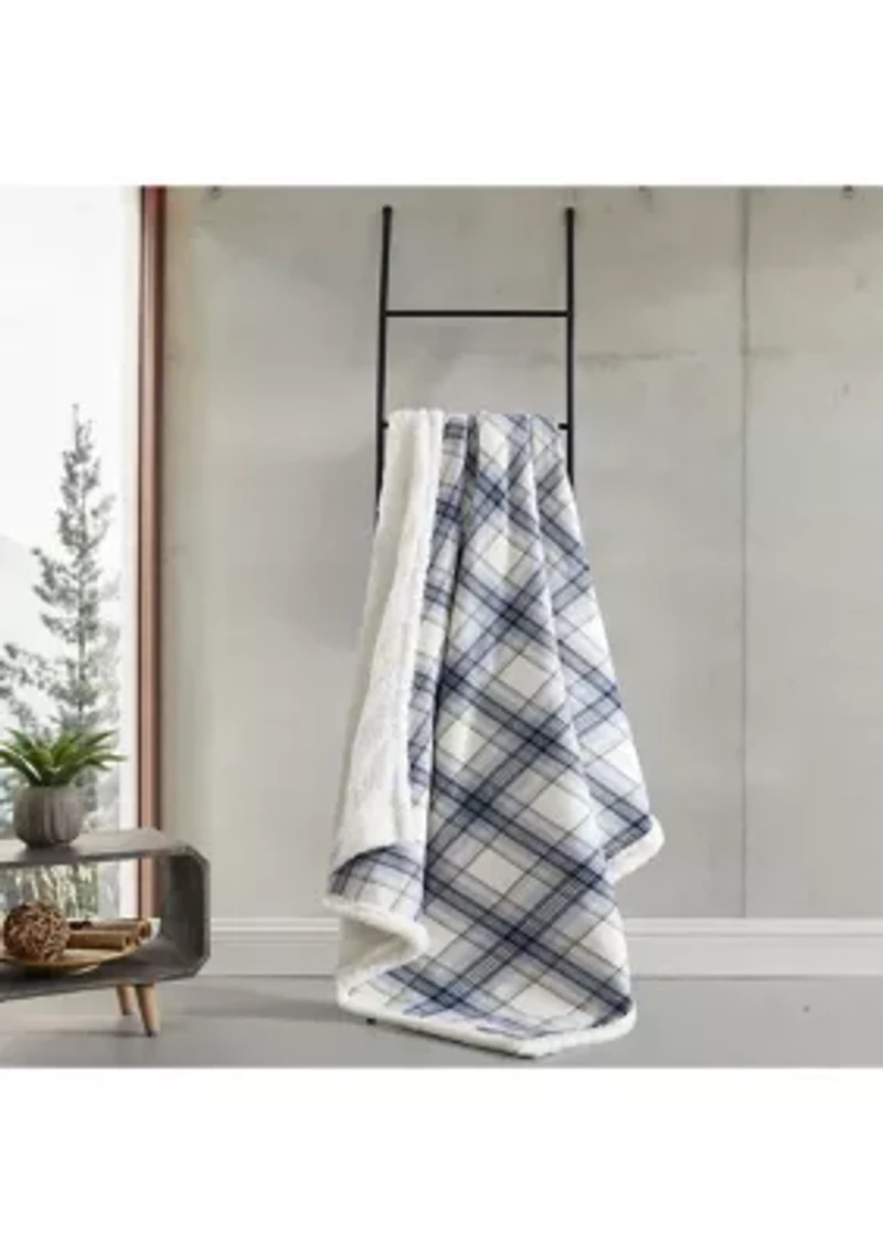 Edgewood Plaid 100% Cotton Flannel Reversible Throw Blanket
