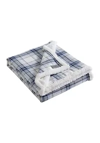 Edgewood Plaid 100% Cotton Flannel Reversible Throw Blanket