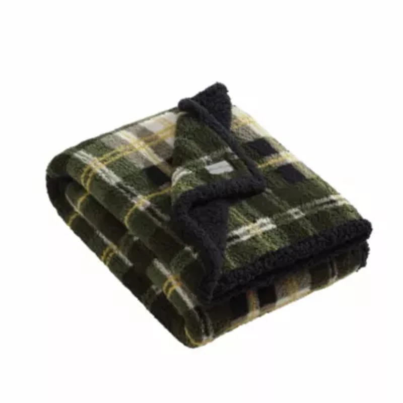 Trailhead Plaid Ultra Soft Plush Fleece Reversible Throw Blanket