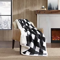 Cabin Plaid Plush Fleece Throw Blanket