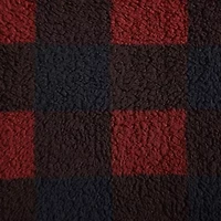 Cabin Plaid Sherpa Reversible Throw Blanket