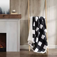 Cabin Plaid Plush Fleece Throw Blanket