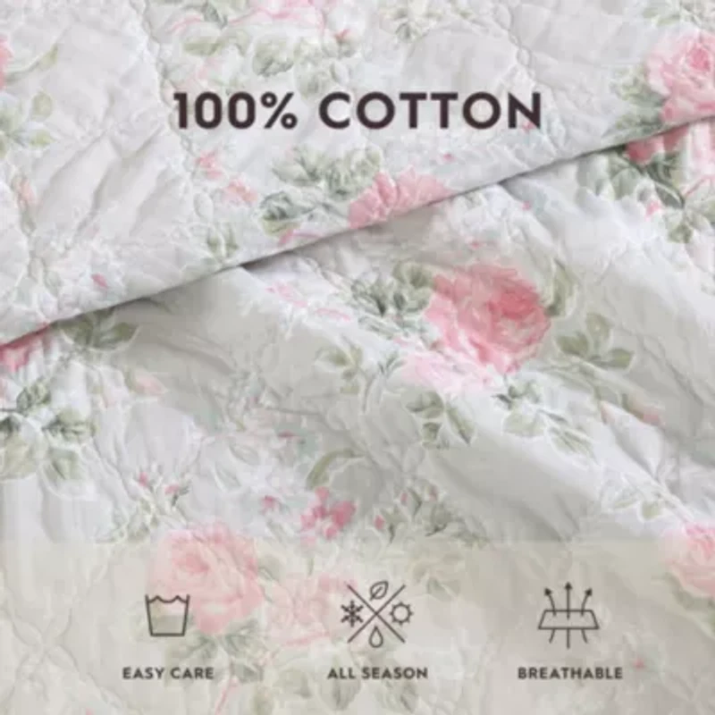 Melany 100% Cotton- 2 Piece- Reversible Quilt Set