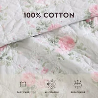 Melany 100% Cotton- 2 Piece- Reversible Quilt Set