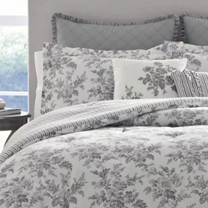 Annalise Floral 100% Cotton - 7 Piece- Duvet Cover Bonus Set