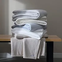 Core Plush Solid Blue Twin Blanket-1 Piece