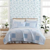 Colleens Coastal Patchwork 100% Cotton Quilt-Sham Set