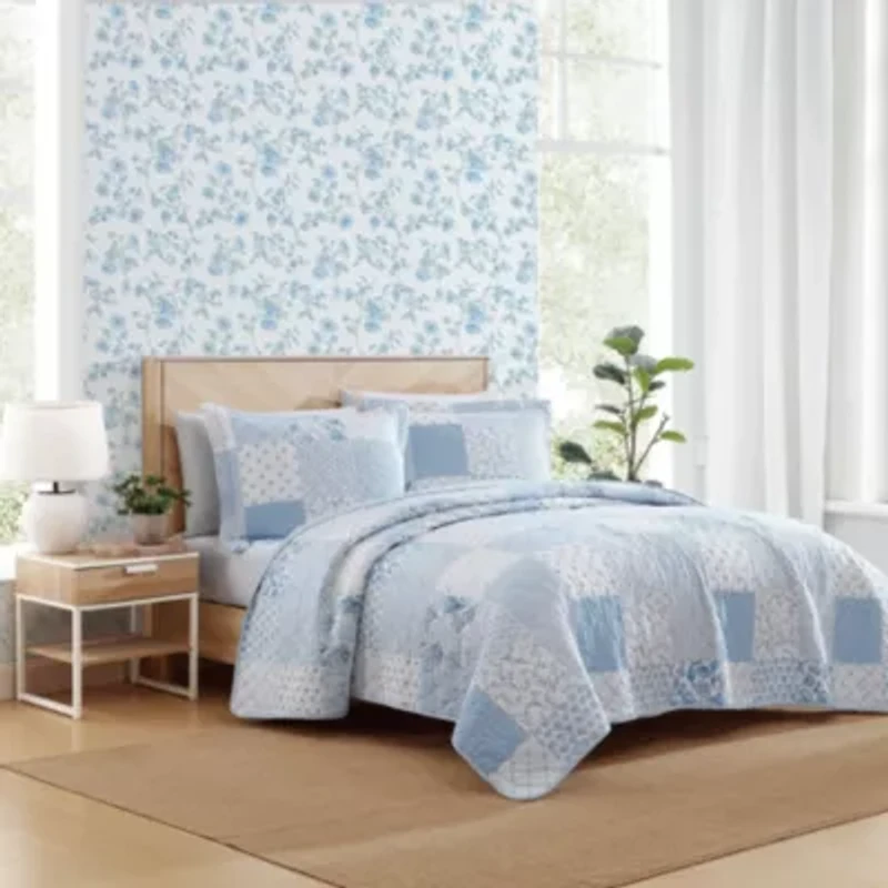 Colleens Coastal Patchwork 100% Cotton Quilt-Sham Set