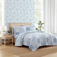 Colleens Coastal Patchwork 100% Cotton Quilt-Sham Set