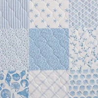 Colleens Coastal Patchwork 100% Cotton Quilt-Sham Set