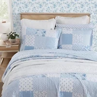 Colleens Coastal Patchwork 100% Cotton Quilt-Sham Set