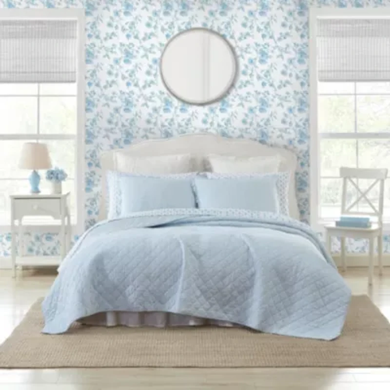 Oxford Stripe 100% Cotton Quilt-Sham Set