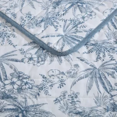Pen And Ink Palm 100% Cotton Quilt-Sham Set