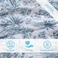 Pen And Ink Palm 100% Cotton Quilt-Sham Set