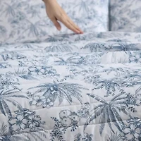 Pen And Ink Palm 100% Cotton Quilt-Sham Set