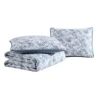 Pen And Ink Palm 100% Cotton Quilt-Sham Set