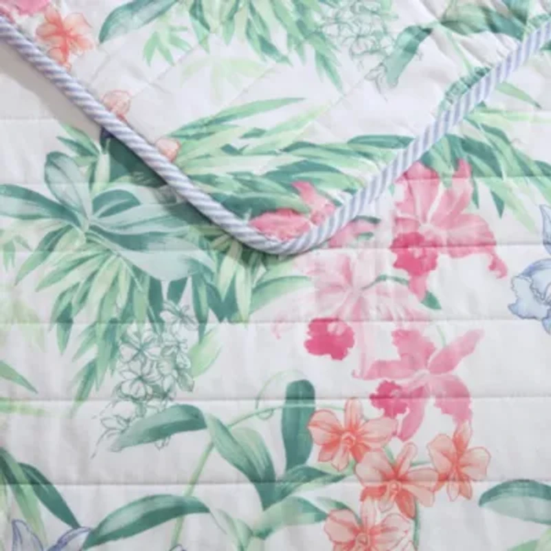 Island Orchid 100% Cotton Quilt-Sham Set