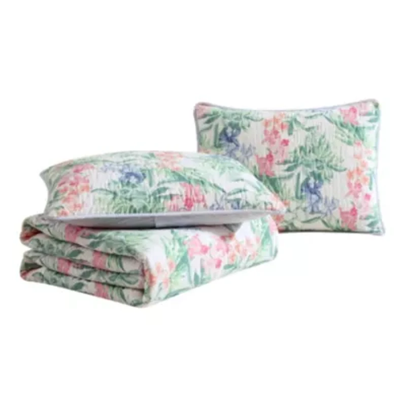 Island Orchid 100% Cotton Quilt-Sham Set