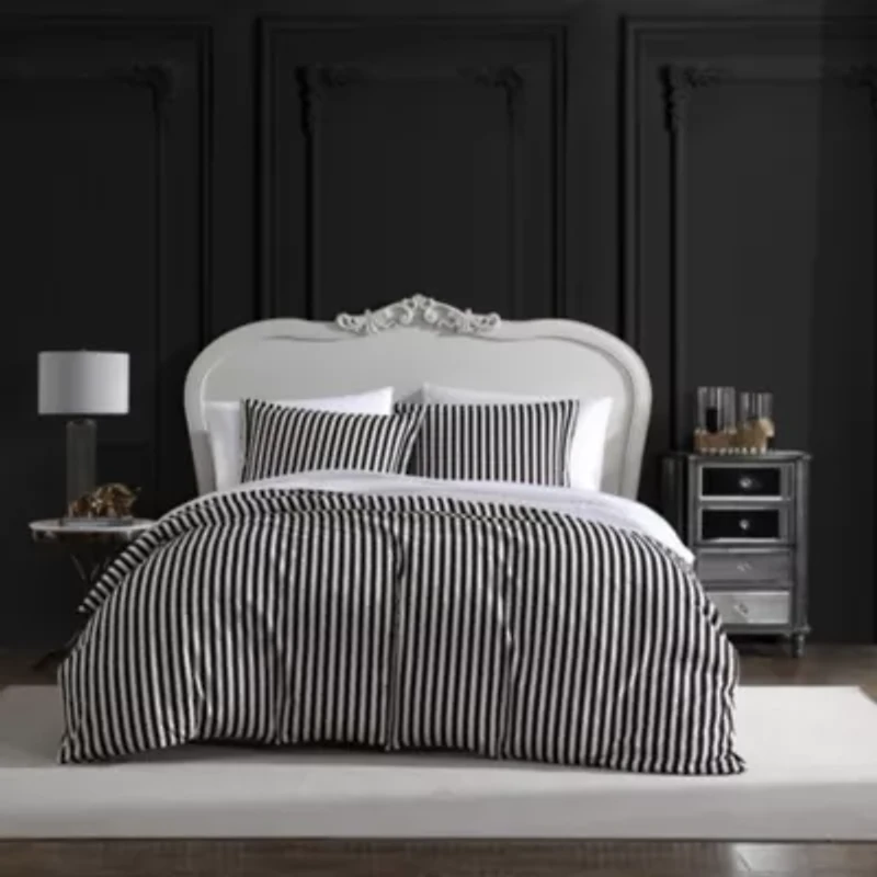 Wonderland Stripe Microfiber Duvet Cover Set