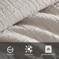 Serenity Wavy Lines Microfiber Duvet Cover Set