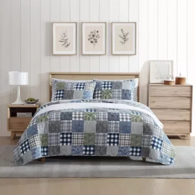 Cozy Plaid Patchwork 100% Cotton Quilt-Sham Set