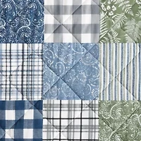 Cozy Plaid Patchwork 100% Cotton Quilt-Sham Set