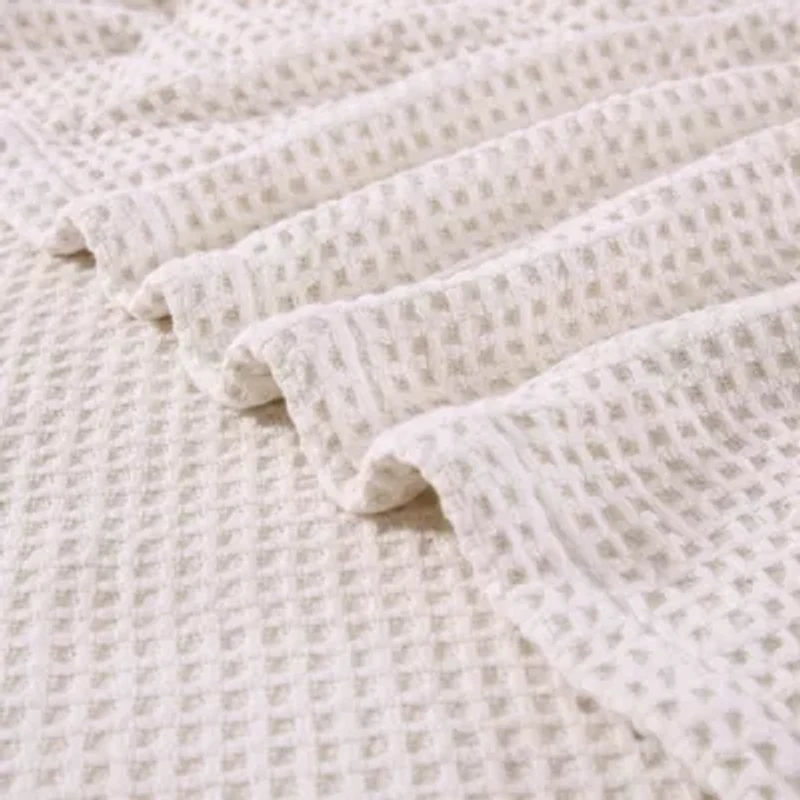 Solid Waffle 100% Cotton Blanket