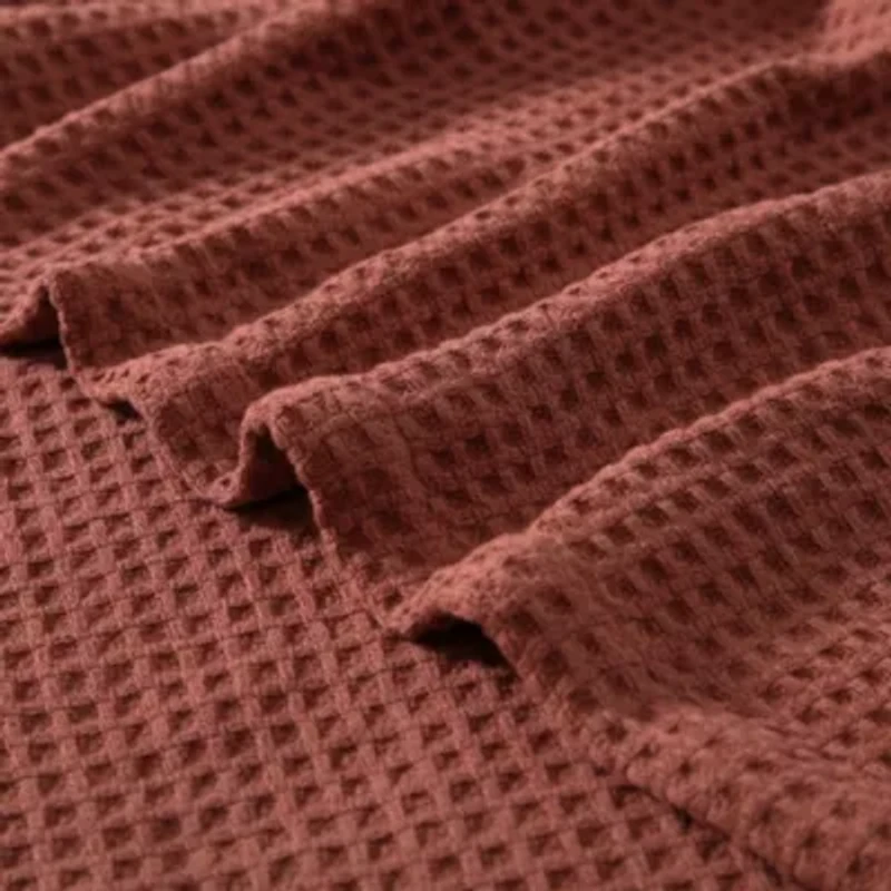 Solid Waffle 100% Cotton Blanket