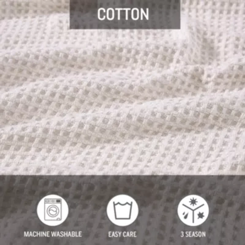 Solid Waffle 100% Cotton Blanket