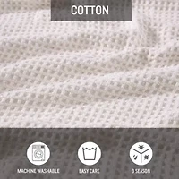 Solid Waffle 100% Cotton Blanket
