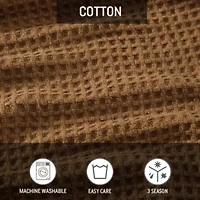 Solid Waffle 100% Cotton Blanket