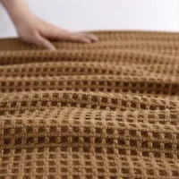 Solid Waffle 100% Cotton Blanket