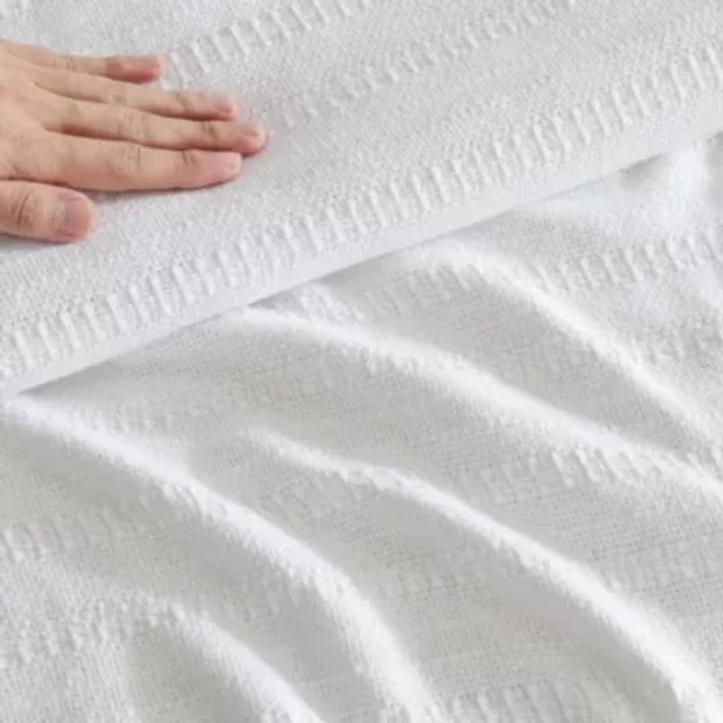 Variegated Weave Stripe 100% Cotton Blanket