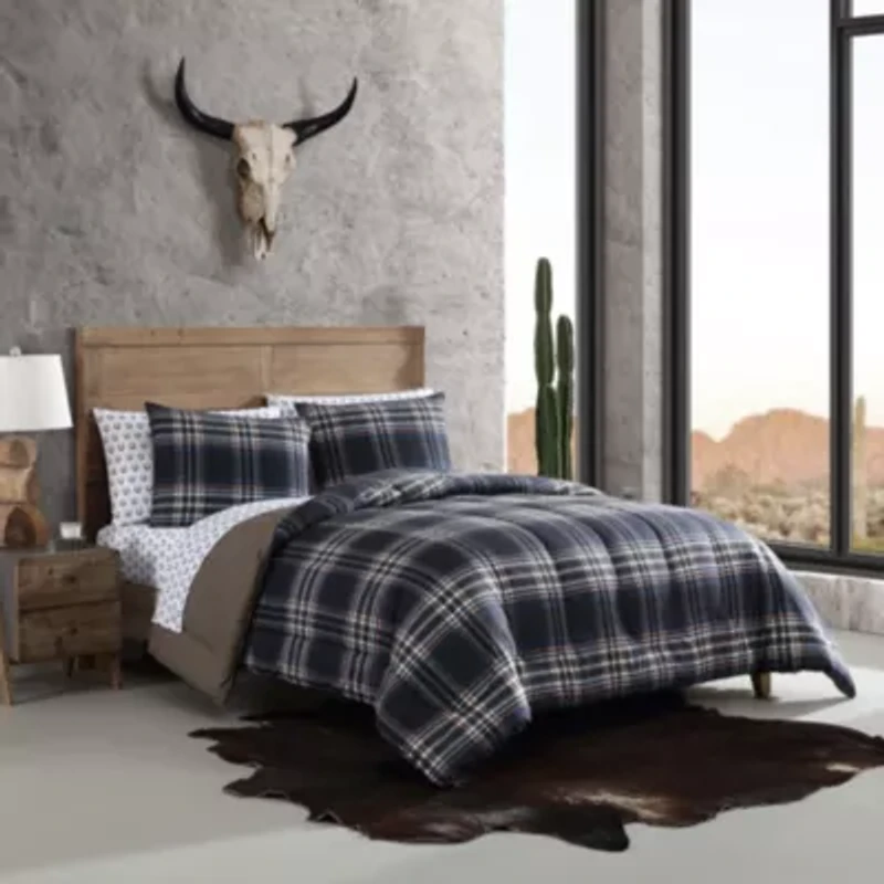 City Flats Plaid Microfiber Duvet Cover Set