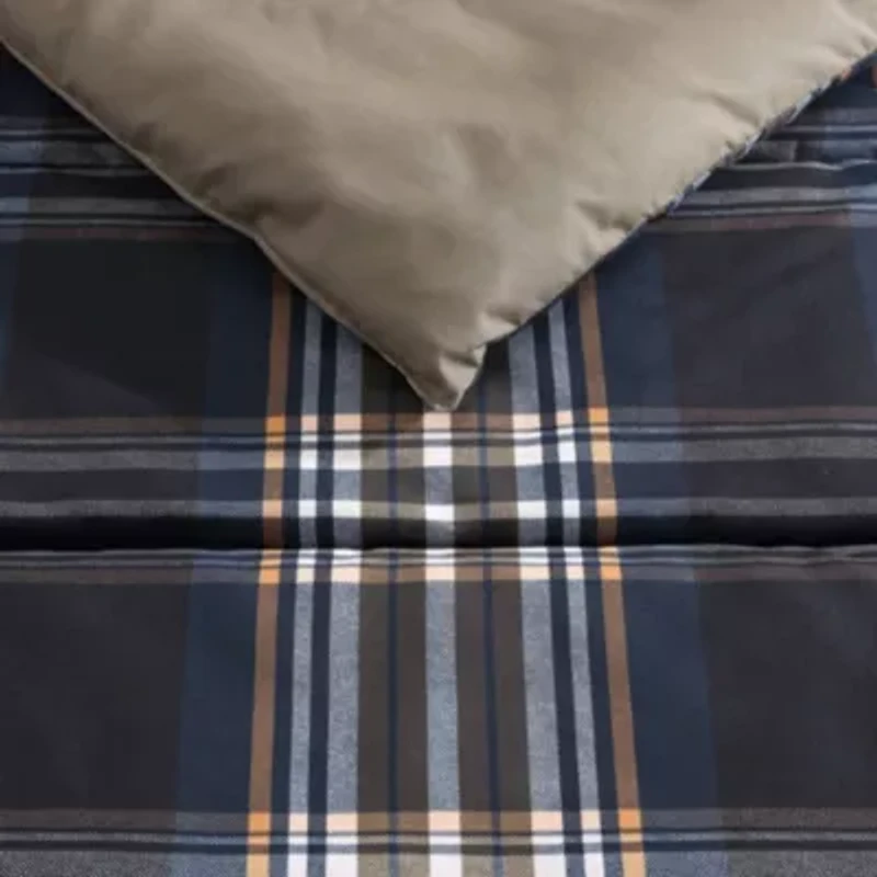 City Flats Plaid Microfiber Duvet Cover Set