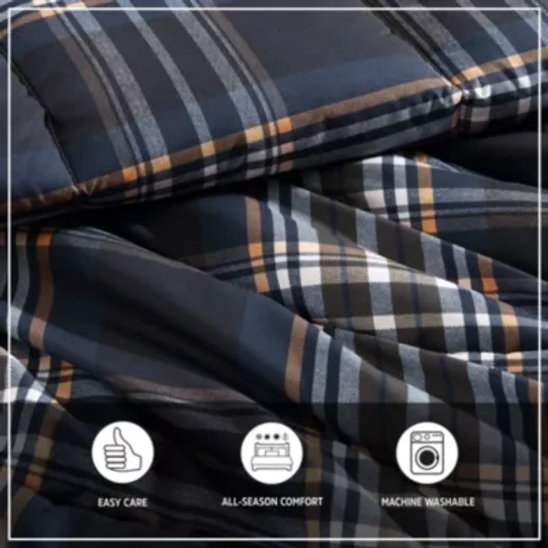City Flats Plaid Microfiber Duvet Cover Set