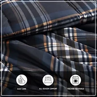 City Flats Plaid Microfiber Duvet Cover Set