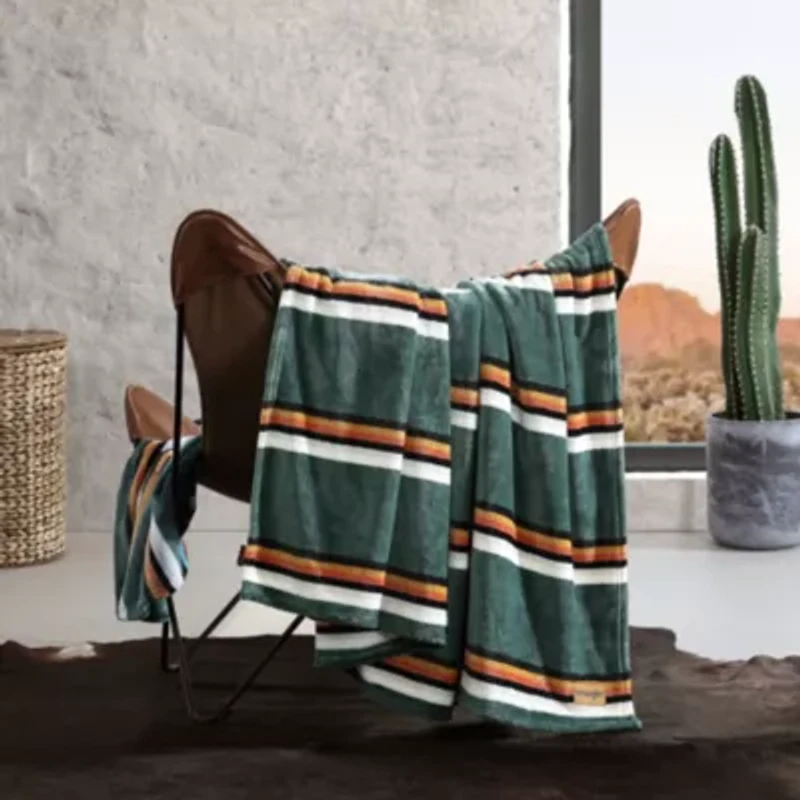Western Saddle Stripe Microfiber Blanket