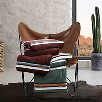 Western Saddle Stripe Microfiber Blanket