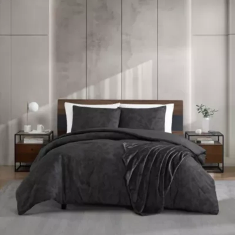 Silhouette Floral Microfiber Comforter Sham Bonus Set