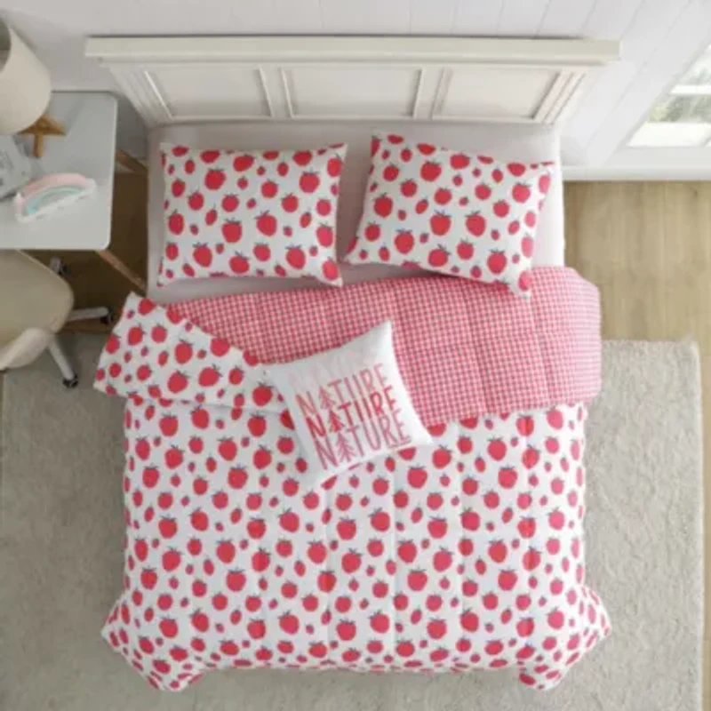 Strawberry Field Microfiber Comforter Bonus Set