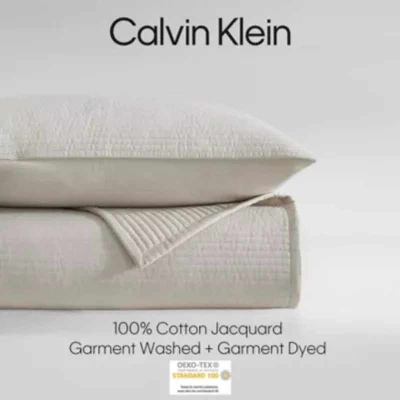 Mini Channel Stitch Solid Cotton Blend Quilt Set