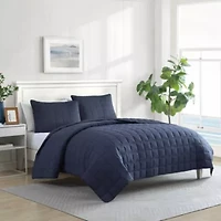 Solid Brushed Micro Jersey Microfiber Quilt Set