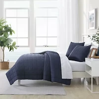 Solid Brushed Micro Jersey Microfiber Quilt Set
