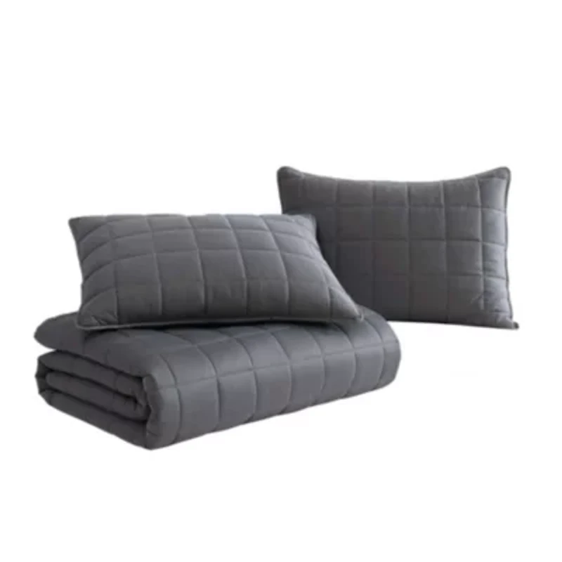 Solid Brushed Micro Jersey Microfiber Quilt Set